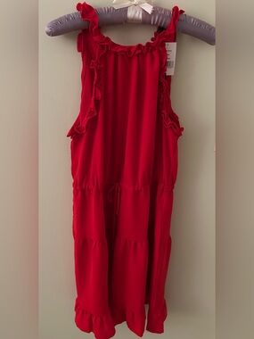 Gibsonlook Red Ruffled Sleeveless Halter Mini Dress